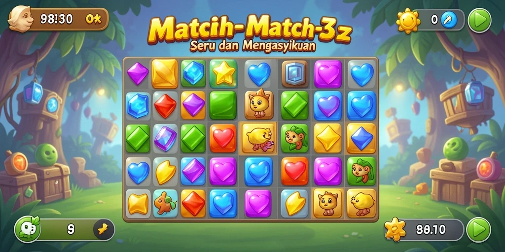Tampilan gameplay 8ID dengan elemen Match-3 yang memikat.