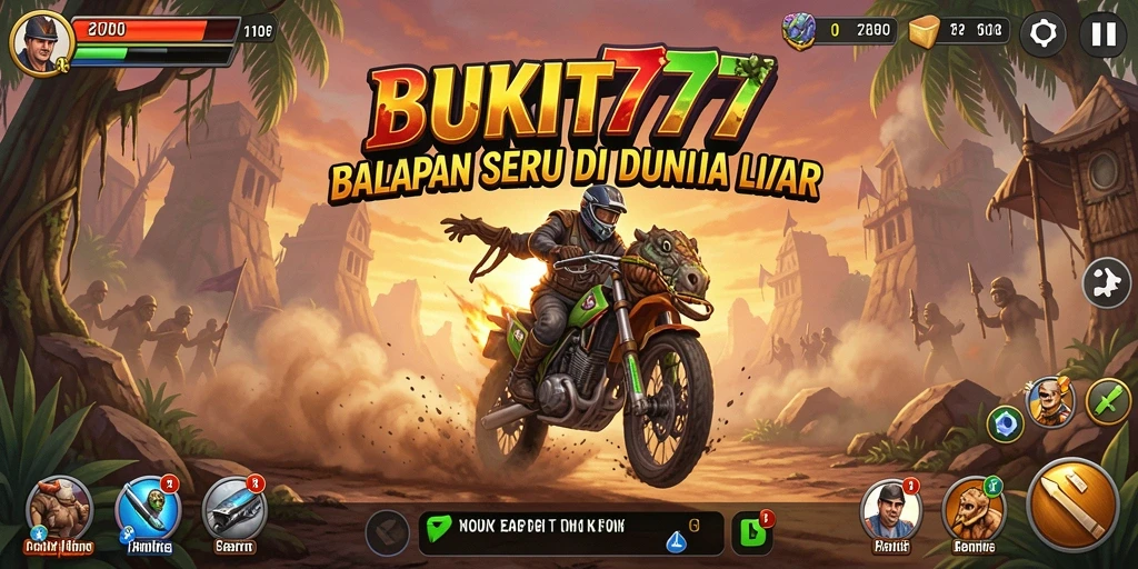 Tampilan gameplay BUKIT777 saat balapan cepat.
