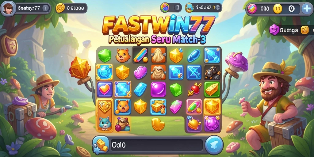 Tampilan gameplay seru dari FASTWIN77 dengan tantangan Match-3.