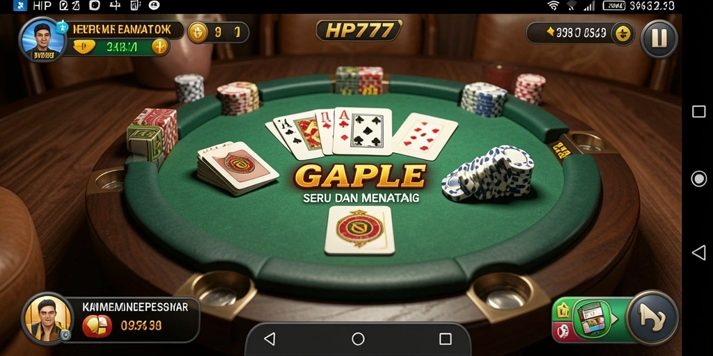 Tangkapan layar utama gameplay Gaple yang seru dan kompetitif.