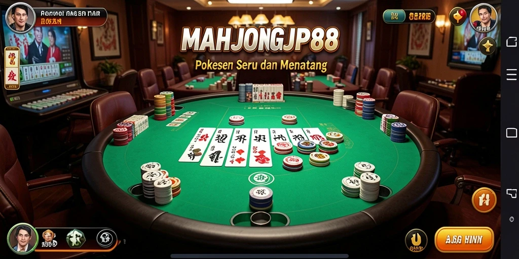Tampilan permainan Poker yang menarik dan seru di MAHJONGJP88.