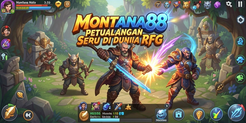 Gameplay RPG seru dalam MONTANA88 dengan karakter dan monster yang memukau.