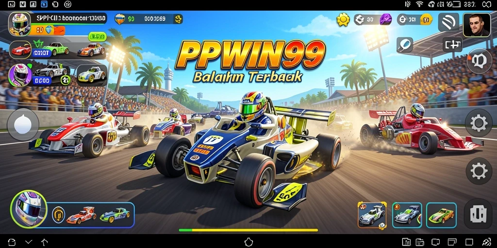 Tampilan gameplay mengesankan dari PPWIN99 yang penuh aksi balap.