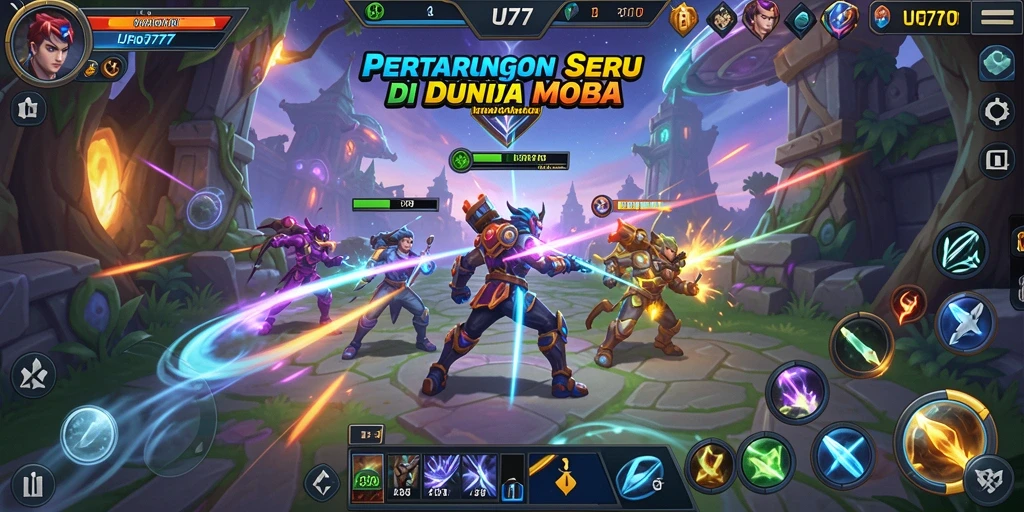 Screenshot gameplay <strong>UFO777</strong> yang menampilkan pertarungan tim yang intens.