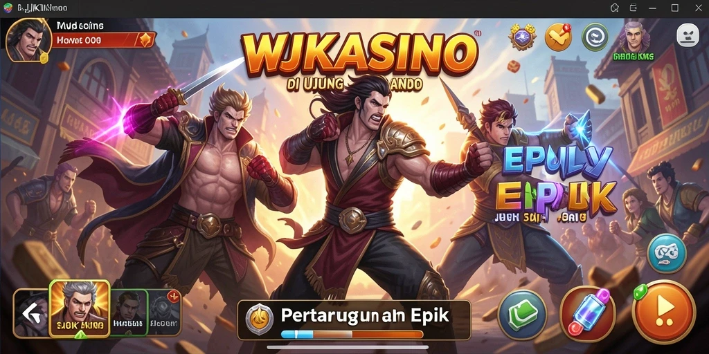 Tampilan gameplay WJKASINO yang mendebarkan saat pertarungan berlangsung.