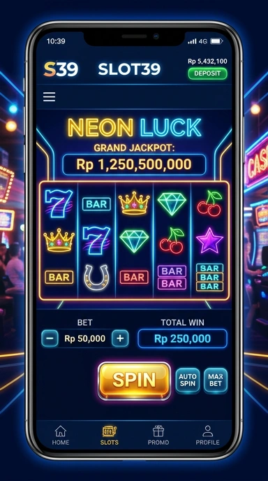 Tampilan utama aplikasi slot39 yang mudah digunakan.